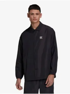 Čierna pánska vzorovaná košeľová ľahká bunda adidas Originals Coach Jacket #721960