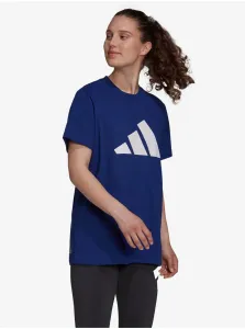 Modré dámske športové tričko adidas Performance Future Icons Logo Graphic #3153706