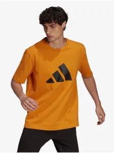 Orange Men's T-Shirt adidas Performance M FI 3B Tee - Men #3152363