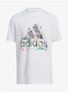 White kids t-shirt adidas Performance - Boys #764695