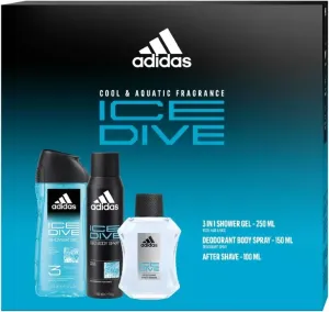 Adidas Ice Dive - voda po holení 100 ml + sprchový gel 250 ml + deodorant ve spreji 150 ml