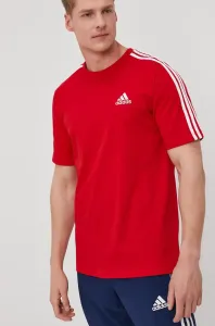 Tričko adidas GL3736 pánske, červená farba, s nášivkou