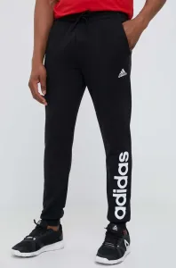 Bavlnené tepláky adidas čierna farba, s potlačou