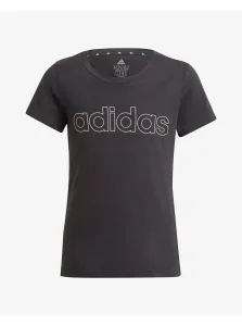 Detské bavlnené tričko adidas GN4042 čierna farba,