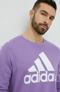 Bavlnená mikina adidas pánska, fialová farba, s potlačou #7805681