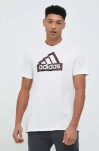 Bavlnené tričko adidas biela farba, s potlačou #8508285