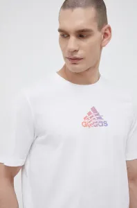 Bavlnené tričko adidas biela farba, s potlačou #8947238