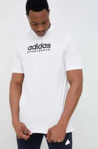 Bavlnené tričko adidas biela farba, vzorované #7512346