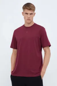 Bavlnené tričko adidas bordová farba, jednofarebný #8950007