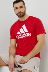 Bavlnené tričko adidas červená farba, s potlačou, IC9352