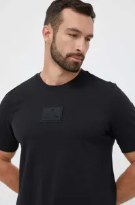 Bavlnené tričko adidas čierna farba, s nášivkou
