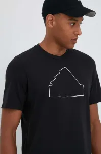 Bavlnené tričko adidas čierna farba, s nášivkou #8745433