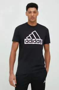 Bavlnené tričko adidas čierna farba, s potlačou #6982139