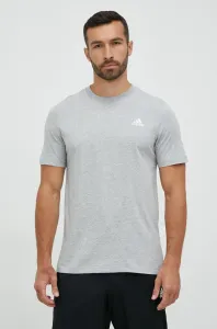 Bavlnené tričko adidas šedá farba, melanžové, IC9288 #6982805