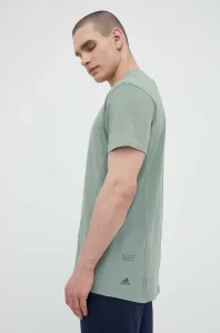 Bavlnené tričko adidas zelená farba, jednofarebné #8633427