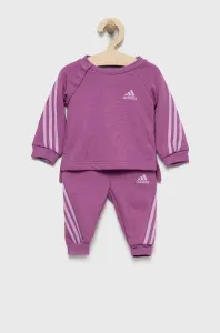 Detská tepláková súprava adidas fialová farba