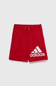 Detské bavlnené šortky adidas U BL červená farba, nastaviteľný pás