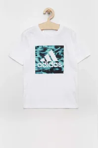 Detské bavlnené tričko adidas biela farba, s potlačou #4252460