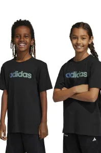 Detské bavlnené tričko adidas čierna farba, s potlačou #9079169
