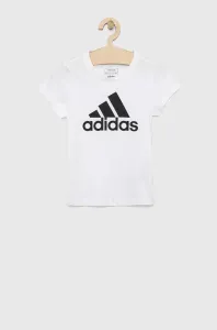 Detské bavlnené tričko adidas G BL biela farba #6715097