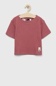 Detské bavlnené tričko adidas ružová farba #6984176