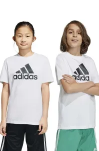 Detské bavlnené tričko adidas U BL biela farba, s potlačou