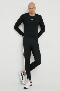 Tréningové tričko s dlhým rukávom adidas Performance čierna farba, jednofarebné #245046