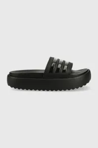 Šľapky adidas Adilette dámske, čierna farba, na platforme