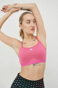 Podprsenka na jogu adidas Performance Aeroreact ružová farba, jednofarebná
