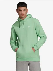 Mikina adidas Originals H34648 zelená farba, jednofarebná