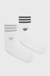 Ponožky adidas Originals HC9561 (2-pak) dámske, biela farba, HC9561 #1005648
