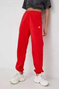 Nohavice adidas Originals HF7513 dámske, červená farba, jednofarebné #1005446