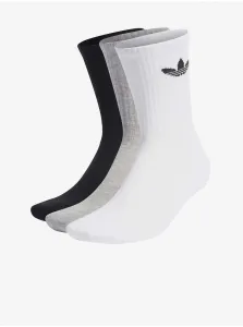 Ponožky adidas Originals (3-pack) HC9548-WHT/MGREY, biela farba #657989