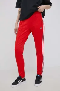 Nohavice adidas Originals HF1992-VIVRED, dámske, červená farba, s nášivkou #1006178