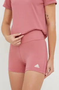 Šortky na jogu adidas Performance Yoga Essentials dámske, ružová farba, jednofarebné, vysoký pás #6473107