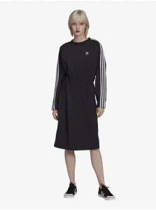 Bavlnené šaty adidas Originals Adicolor HC2059 čierna farba, midi, oversize