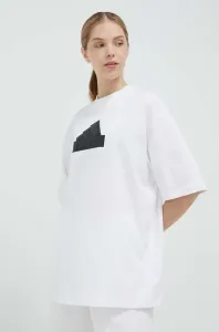 Bavlnené tričko adidas biela farba #8699854