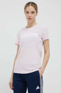 Bavlnené tričko adidas ružová farba #9033008