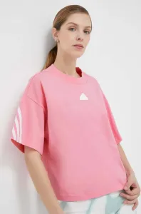 ADIDAS Dámske tričko na fitnes 3 pásiky ružové M