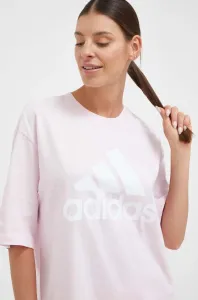 Bavlnené tričko adidas ružová farba