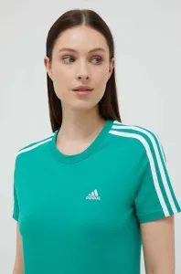 Bavlnené tričko adidas zelená farba