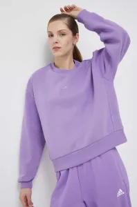 Mikina adidas dámska, fialová farba, jednofarebná