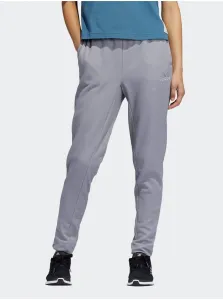 Nohavice adidas Performance H14442 dámske, šedá farba, melanžové