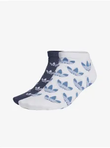 adidas Originals Set of two pairs of patterned socks in white and dark blue adidas O - unisex