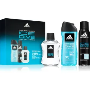 Adidas Ice Dive darčeková kazeta toaletná voda 100 ml + dezodorant 150 ml + sprchovací gél 250 ml pre mužov