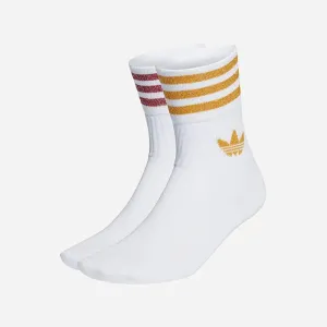 adidas Orginals Mid-Cut Glitter Crew Socks 2-pack HC9563 #4356918