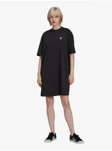 Bavlnené šaty adidas Originals HC2052 čierna farba, mini, oversize