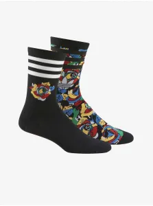 Set of two pairs of patterned black socks adidas Originals - unisex #696671