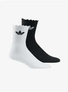Sada pánskych ponožiek v bielej a čiernej farbe adidas Originals Ruffle CRW 2PP