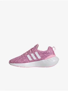 Ružové dievčenské žíhané tenisky adidas Originals Swift Run 22 #671707